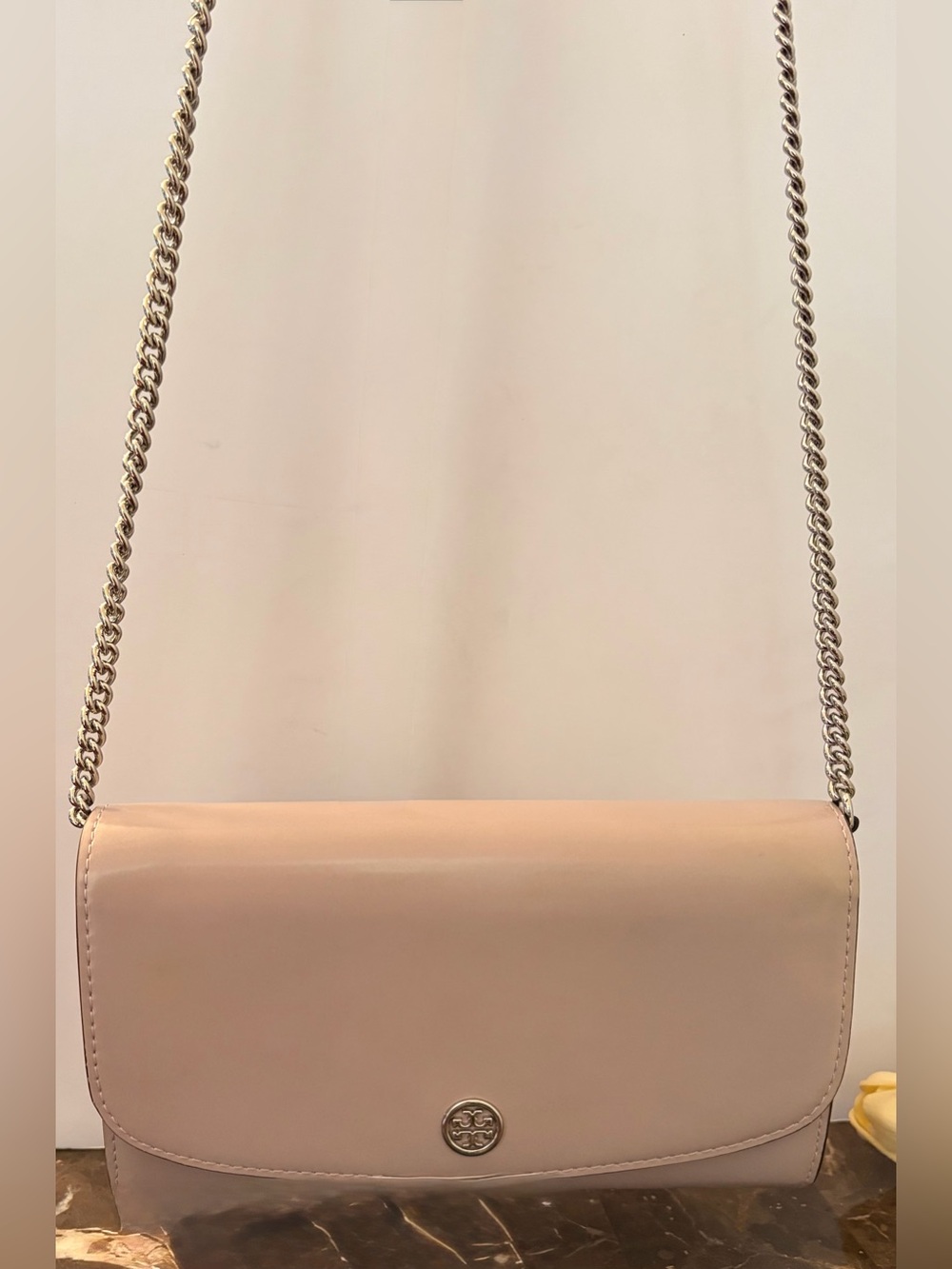 Tory Burch Robinson Spazzolato Chain Wallet Convertible Crossbody Primrose Bag - Picture 5 of 15